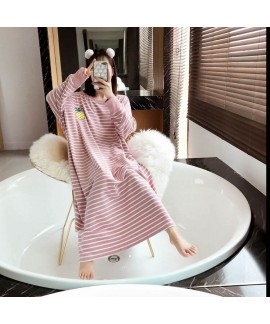 Spring Autumn Women Cotton Nightdress Long Sleeve ...