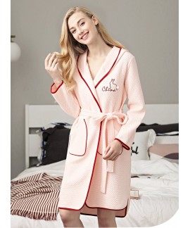 Female Autumn Winter Long Sleeve Nightdress 100% P...