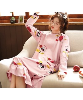 New Woman Cotton Nightdress Long Sleeve Spring Fal...