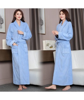Women Thick Long Robe Pockets Nightgown Sweet Lady Kimono Bathrobe Ankle Length Night Dress Autumn Winter