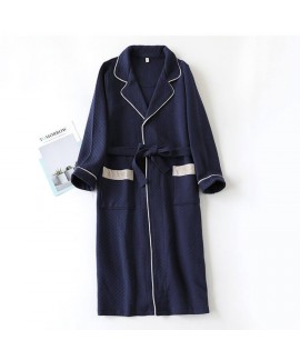 Men bathrobes pure cotton thick quilted long-sleeved pajamas home service bathrobe winter autumn wholesale