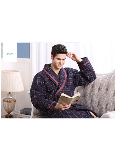 Winter men's warm robe plus cotton nightgown thicker and longer bathrobes for the elderly wholesale