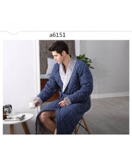 Winter men's warm robe plus cotton nightgown thicker and longer bathrobes for the elderly wholesale