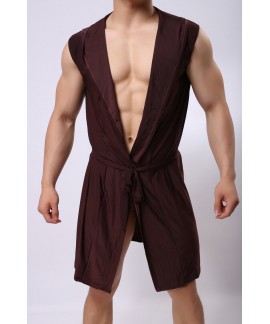 Best Price Summer Pyjamas Men Sexy Pajamas Single Piece Bath Robe Silk Pijama Male Hooded Wholesale and Retail