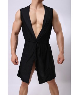 Best Price Summer Pyjamas Men Sexy Pajamas Single Piece Bath Robe Silk Pijama Male Hooded Wholesale and Retail