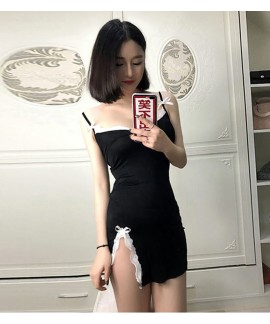 Sexy Lace Cotton Nightgown Women Mini Short Dress Night Dress Sleepwear Slim Nightie Wholesale and Retail