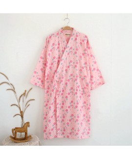 New Ladies Thin Gauze Cotton Cherry Blossom Print ...