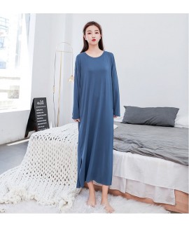 Modal Cotton Ladies Nightshirts Plus Size Pure Col...