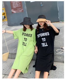 Woman New Cotton Nightgown Casual Short Sleeve Fashion Letter Print Comfy Nightgown Summer Nightdress For Ladies