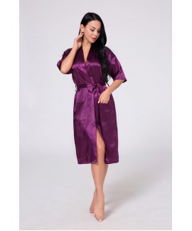 Women's Long Silk Robe Summer Pure Color Ladies Silk Nightdress Japanese Style Kimono Nightgown