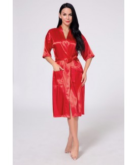 Women's Long Silk Robe Summer Pure Color Ladies Silk Nightdress Japanese Style Kimono Nightgown