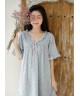 Korean Ladies Floral Bow Cotton Nightdress V Neck ...