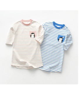 Baby nightgown spring and autumn thin striped peng...