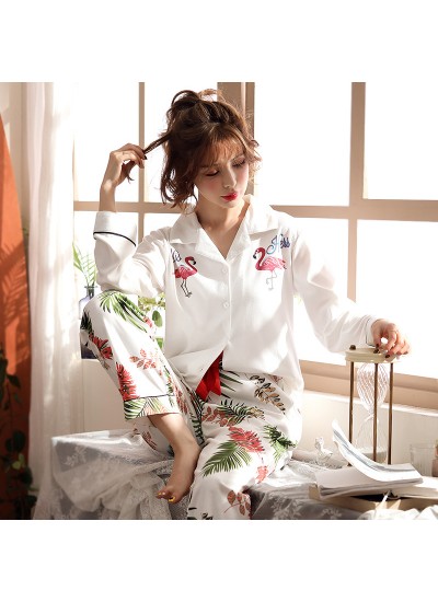 Cotton knitted pajamas new autumn winter pajama sets in spring and Autumn