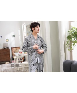 Long sleeved large size cotton pajama sets for men cardigans comfy lounge pajamas male for spring