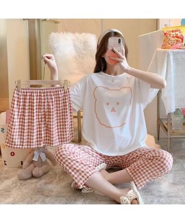 Cute strawberry bear cartoon pink loose long-sleev...