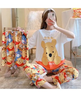 Winnie the Pooh cartoon short-sleeved trousers hom...