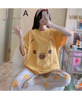 Winnie the Pooh cartoon short-sleeved trousers home clothes three-piece suit