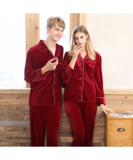 Velvet couple pajamas,ladies red wedding brides ho...