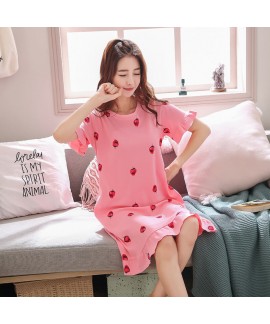 Cotton Short Sleeve Cartoon Leisure Sleepwear Female Cute Student pajama sets