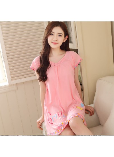 Cotton Short Sleeve Cartoon Leisure Sleepwear Female Cute Student pajama sets