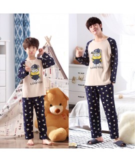 Long Sleeve Cartoon Cotton Parent-Child sleepwear ...