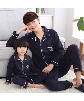 Long Sleeve Cartoon Cotton Parent-Child sleepwear for Spring and Autumn