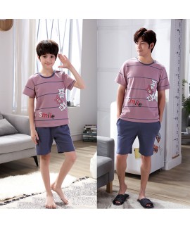 Short sleeves Cotton father and son pajama sets fo...