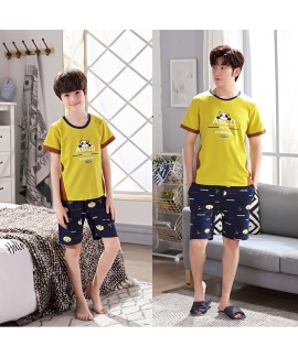 Short sleeves Cotton father and son pajama sets for summer