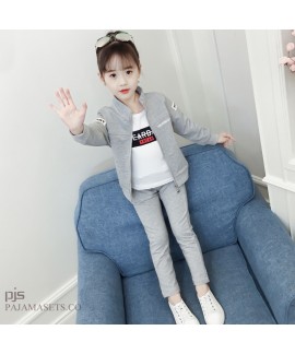 New kids three set of pajamas for spring comfy sleepwear sets for children