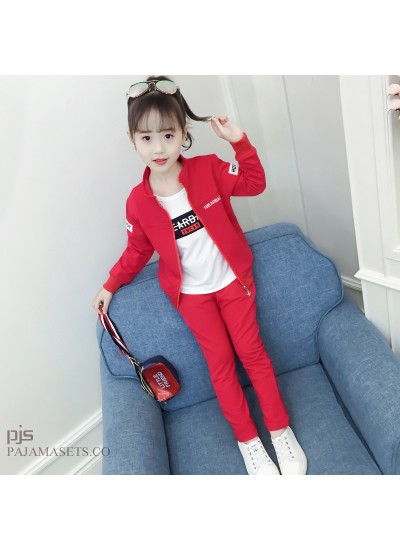 New kids three set of pajamas for spring comfy sleepwear sets for children