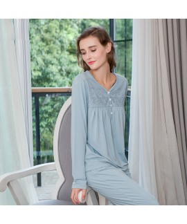 comfy pajama sets for ladies cheap sleepwear womens pajamas with round necklaces