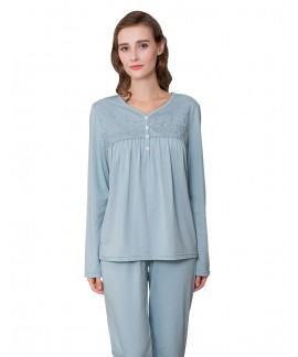 comfy pajama sets for ladies cheap sleepwear womens pajamas with round necklaces