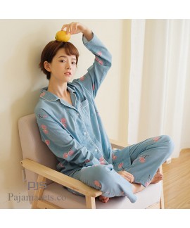 Long Sleeve Cotton Set pjs female for spring comfy...