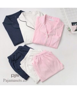 New Long Sleeve sleepwear Set female for spring Simple Milk White Japanese Series Ladies' Pure Cotton pajama sets