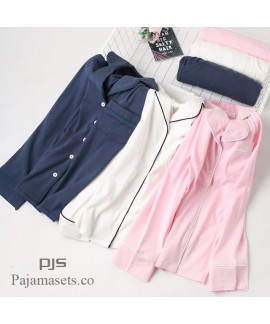 New Long Sleeve sleepwear Set female for spring Si...