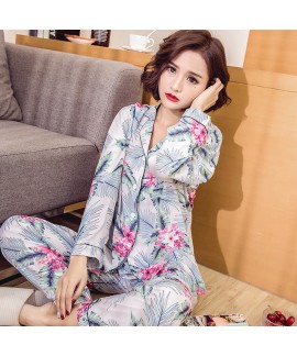 New comfy cotton pajama sets women long sleeve pri...