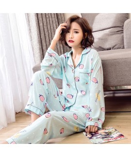 New comfy cotton pajama sets women long sleeve printed cheap pjs for spring