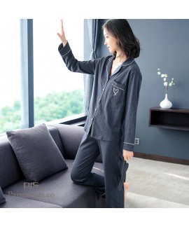 19 New Coloured Cotton Long Sleeve Loving pajama sets for women comfy set pjs female