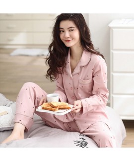 New leisure pure cotton women's pajama sets for women long sleeve ladies' two sets pjs for spring