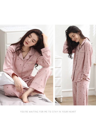 New leisure pure cotton women's pajama sets for women long sleeve ladies' two sets pjs for spring