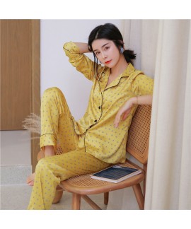 2019 Sexy Pyjamas Women's for spring Long Sleeve Slim Two Sets of Pajamas