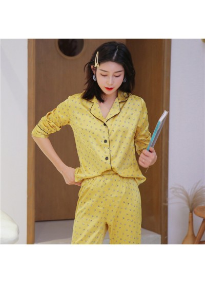 2019 Sexy Pyjamas Women's for spring Long Sleeve Slim Two Sets of Pajamas