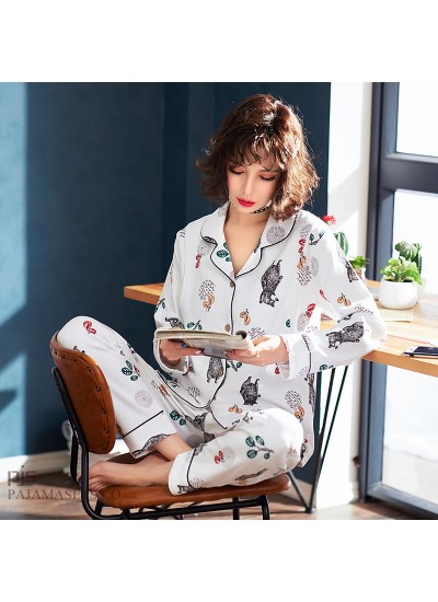 New cotton pajamas for pregnant women in spring thin cardigan cotton set of pajamas female