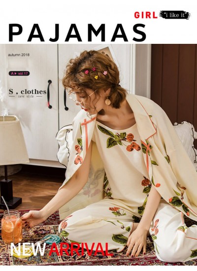 cotton ladies pajamas sexy ladies long sleeves pyjamas