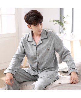 long sleeve large size mens cotton pajama set for ...