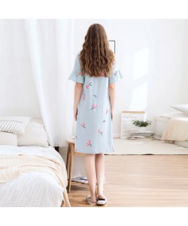 Comfortable women cotton pajamas for spring soft printed lounge pajamas female