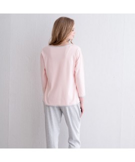 cotton loose long sleeved lovely thin women's Comfortable Pajamas