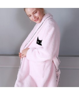 autumn and winter pink outdoor wear,Flannel pajamas for women