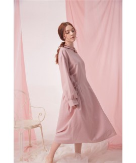 Ladies Long-sleeved Cotton Casual Hat Large Size Night Gown With Pocket For Spring and Autumn